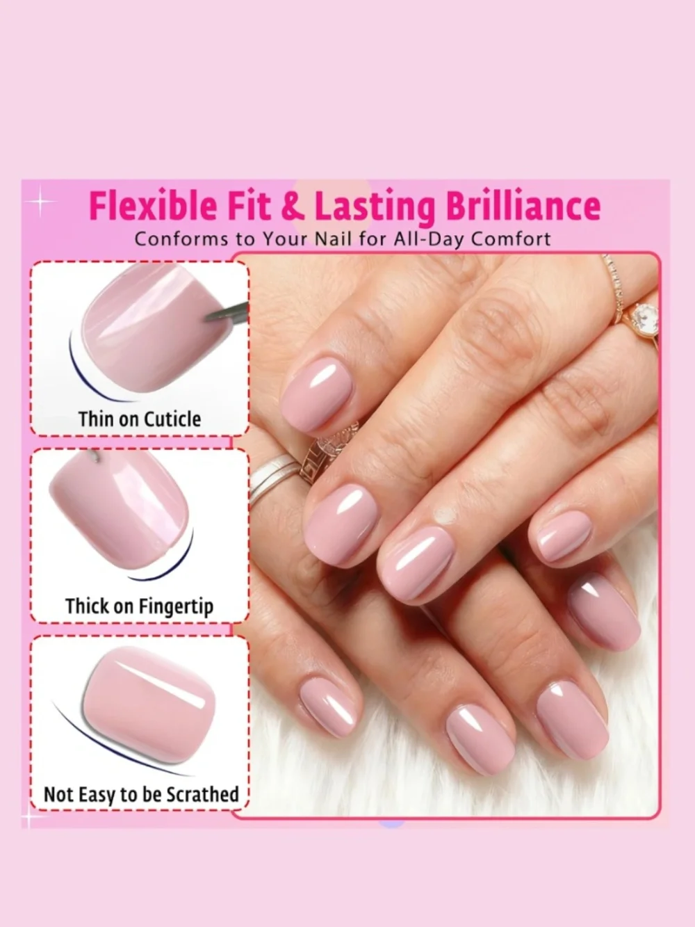 Nude Neutral Pink Short Square Press On Nails